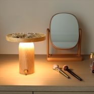 Cordless Table Lamps Rechargeable with decorative tray design, 2000mAh Battery Operated Rechargeable Wireless Light, Bed