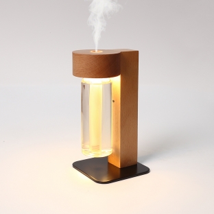 Wood Rechargeable Motion Sensor Aroma Diffuser Night Light with Battery for Entryway Bedroom